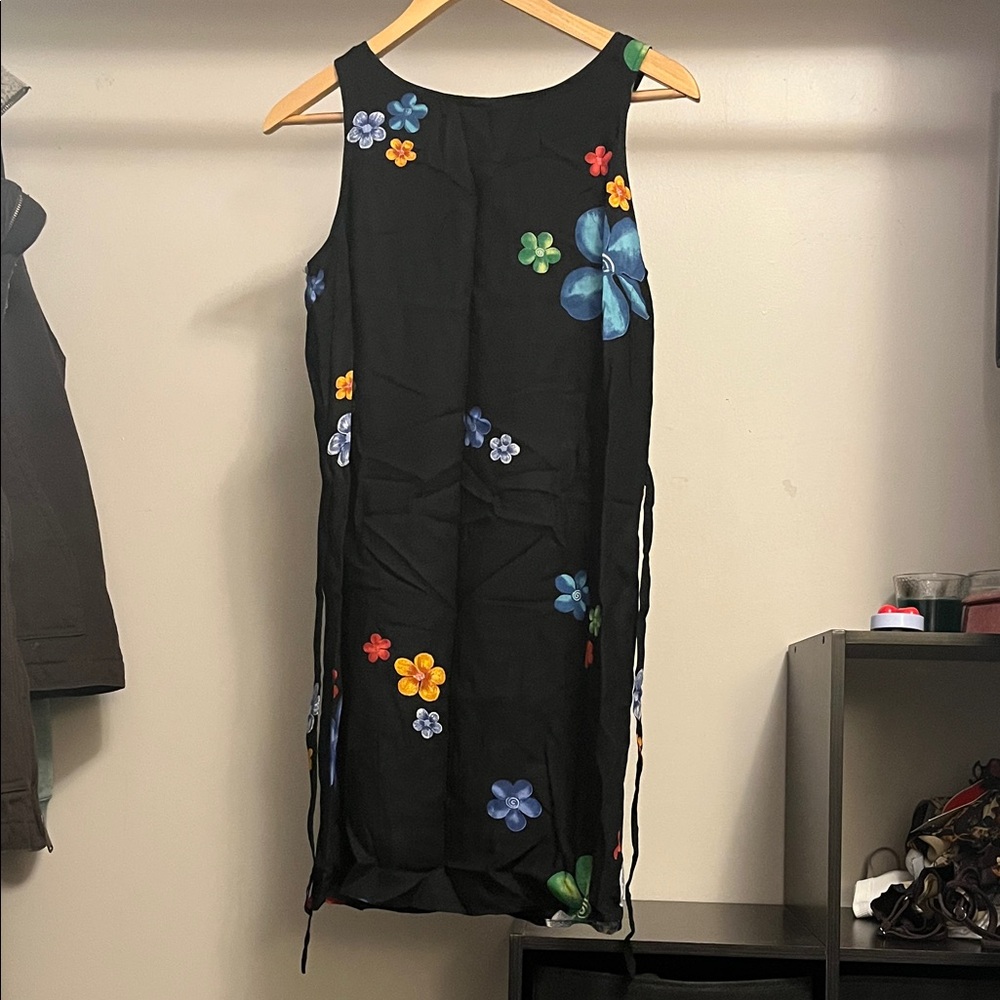 Vintage Style Floral Black Dress